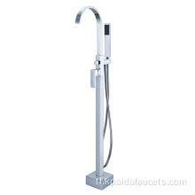 Sahig na naka -mount tub shower faucets na may hand sprayer solong hawakan libreng nakatayo bathtub shower mixer taps